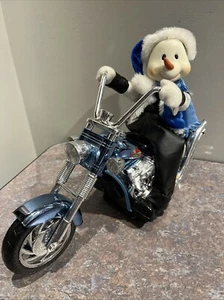 Christmas Biker Singing Rockin Snowman/ motorcycle Lights Movement Love Machine - Picture 1 of 13