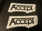 Lot of 2 ACCEPT 1" x 2 3/4" Band Stickers Black White FAST SHIP! Hoffmann