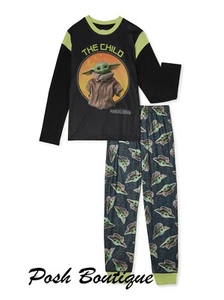 Baby Yoda Pajamas Mandalorian Grogu Star Wars Boys T Shirt Pants XS M 4 5 6 7 8  - Picture 1 of 4