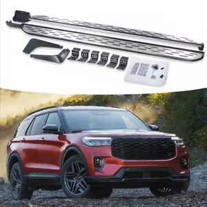 2PCS Running Boards Side Steps Fits For Ford Explorer 2020-2025 Silver Boards - Picture 1 of 9