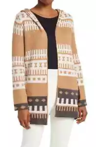Love by Design Aztec Tribal Cardigan Sweater Size XL Open Hood Southwestern NEW - Picture 1 of 8