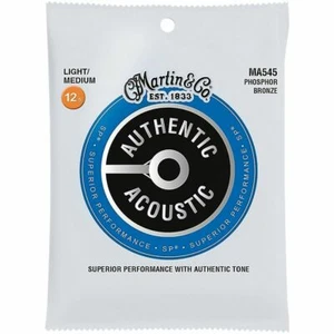 Paquete de 2 cuerdas de guitarra acústica auténticas Martin MA545 SP PB 12,5-55 luz/med - Imagen 1 de 1