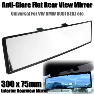 Universal Broadway 300MM Wide Convex Interior Clip On Rear View Clear Mirror - Image 1 of 4