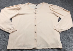 Boohoo Womens Cardigan Sweater Sz 20 Ivory Button-Up Pearl Buttons Classic NWT - Picture 1 of 13