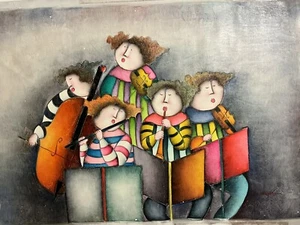 Vintage original signiertes Joyce Roybal Ölgemälde auf Leinwand, 37”x 24” - Bild 1 von 5