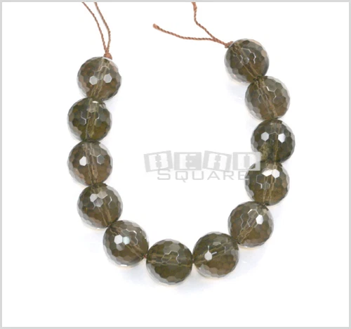 12 contas redondas facetadas quartzo esfumaçado 12mm #21035 - Imagem 1 de 1