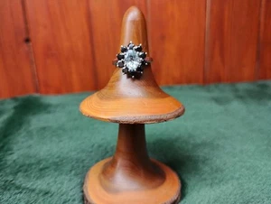 Sterling Silber Ring weißer Topas und schwarzer Spinell original aus Gemporia  - Bild 1 von 2