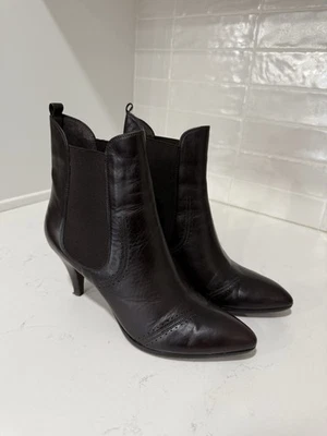 Botas de cuero vintage Via Spiga para mujer marrón chocolate, talla 8,5 Foto 1 de 4