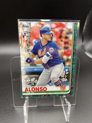 Pete Alonso 2019 Topps Holiday Photo Variation Lights on Bat RC #HW71 New York - Image 1 of 2
