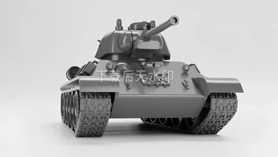 3D 打印 1/72 苏联 T34-76 模型 1943 年坦克模型未上色 — 第 1/4 张图片