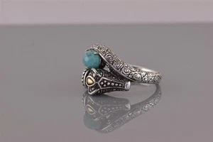 Anillo John Hardy JAI Plata de Ley 925 Oro 14K Cocodrilo Banda 925 Talla: 10 - Imagen 1 de 8