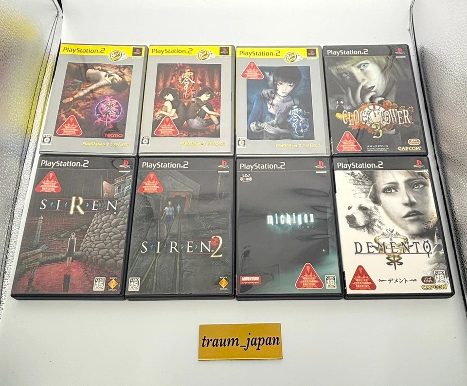 Lot 8 PS2 Fatal Frame 1 2 3 Siren 1 2 Michigan Dement Clock Tower 3 Japan Horror - Image 1 of 4