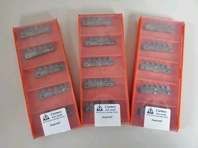 CARMEX H63 I 4 ABUT-027/775 MT7 CARBIDE THREADING INSERTS "NEW" 15-PC LOT - Image 1 of 3