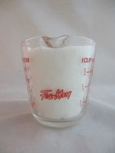 Vintage Fire-King Anchor Hocking Glass Measuring Cup 8 oz 1 Cup #496 Red Letters - Picture 1 of 5