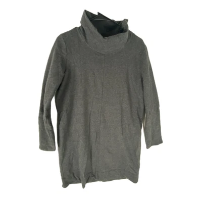 Vestido túnica suéter Pure Jill para mujer mediano gris jaspeado tejido algodón capucha cuello Foto 1 de 4