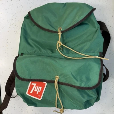 Mochila 7up vintage rara mochila verde rojo parche con logotipo usado en excelente estado coleccionable Foto 1 de 4
