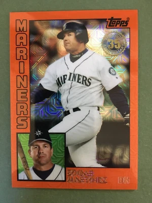2019 Topps Update Edgar Martinez Silver Pack Orange Refractor 20/25 Mariners - Image 1 of 2