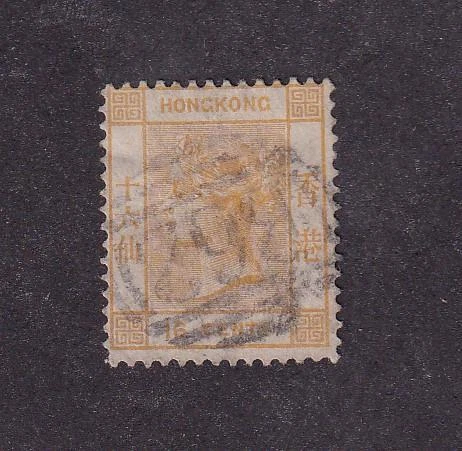 HONG KONG # 16 EN MUY BUEN ESTADO-QUEEN VICTORIA 16 cts AMARILLO B62 CANCELAR VALOR GATO $103 Foto 1 de 1