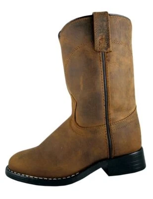 Botas occidentales Smoky Mountain para niños Roper de cuero con puntera marrón 3036Y Foto 1 de 2