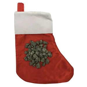 Rock Lovers Nice List Gag Gift Mini Pyrite "Gold" Christmas Stocking Holiday - Picture 1 of 4