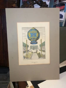 Antique Lithograph ‘Ascension de Madame Blanchard au Champs-de-Mars’ 1783 - Picture 1 of 6
