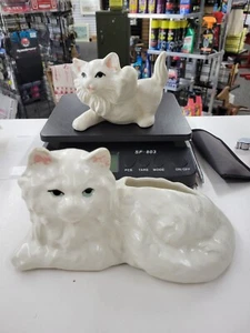 Vintage Multicolored Ceramic Cat Planter With Kitten. Unbranded - Picture 1 of 18