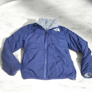 Girls The North Face Reversible Coat Fleece Size Small (7/8) Blue  - Picture 1 of 6