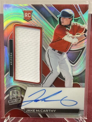 2022 Panini Chronicles Jake McCarthy Spectra Rookie Patch Auto RPA /199  - Image 1 of 2