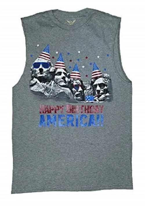 Faded Glory Men's Americana Mount Rushmore Sleeveless Muscle Shirt Tank - Image 1 of 1