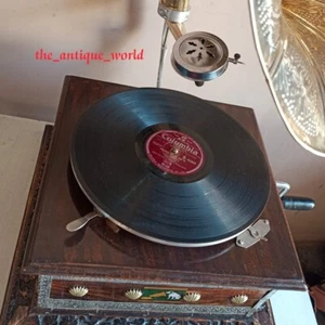 Antique Working Gramophone Vintage Gramophone Player Phonograph Vinyl Recorder - Picture 1 of 5