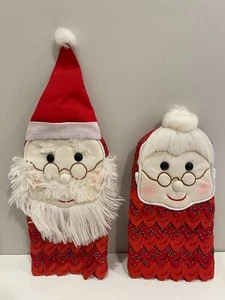 Vintage Mr and Mrs Santa Claus Puppet/Oven Glove SET - Picture 1 of 2