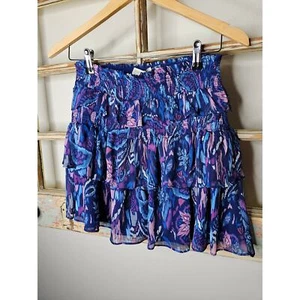 Ramy Brook gefütterter Gough Blumendruck Stufen Minirock Größe Medium - Bild 1 von 11