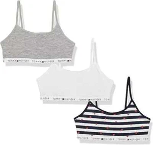 Tommy Hilfiger Girls Crop Sports Bra, 3-pack Multicolor Size S (6/7) - Picture 1 of 6