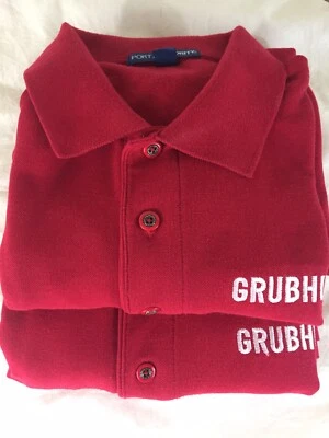 Лот 2 GRUBHUB Grub концентратор доставки еды работы красный средний поло пуловер рубашки - Изображение 1 из 4