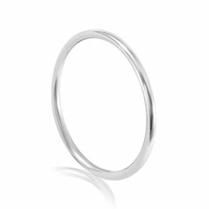 Solid Sterling Silver Ring Midi Thin Stacking, 1mm Polished Band, Sizes 1 to 14 - Picture 1 of 6