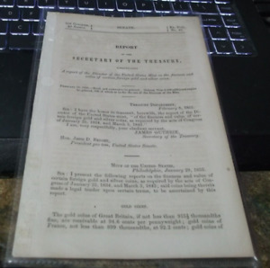 U S SENATE REPORTS, 1855,, SECRETARY OF THE TREASURY, U.S.MINT,  GOLD AND SILVER