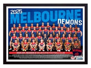 Framed 2025 Melbourne Demons AFL Football Poster - 45cm x 32cm x 3cm - Foto 1 di 4