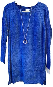 Nuevo con etiquetas Vestido Suéter Lularoe Grande Sólido Azul Real Lauren Suave Chenille - Imagen 1 de 6