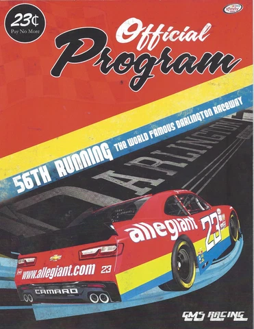 2017 SPENCER GALLAGHER  / MICHAEL WALTRIP "DARLINTON THROWBACK"  NASCAR POSTCARD Cover