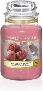 Tarros de vidrio grandes con fragancia perfumada Yankee Candle sorbete de rosándano 623 g - rosa - Imagen 1 de 1