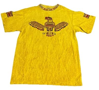 T-shirt vintage Factory Artwear uomo 2XL tribù azteca guerra indiana aquila made in USA - Immagine 1 di 4