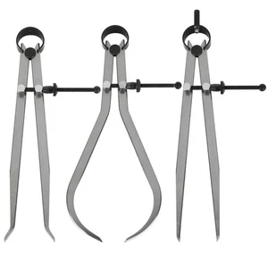 3 Piece Spring Caliper / Divider Set 8 inches Inside Outside Wood Turning - Picture 1 of 7