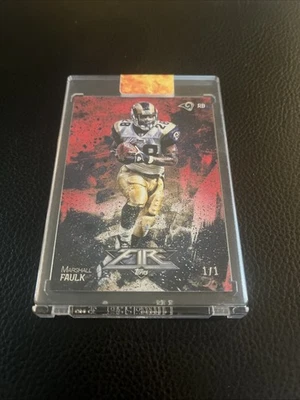 2014 Topps Fire #7 Marshall Faulk Flame Red 1/1 Rams HOF - Image 1 of 4