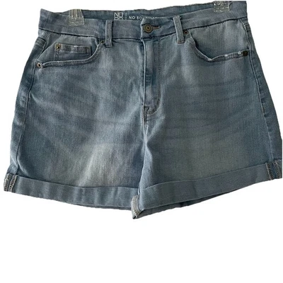没有边界无 Bo! 青少年女式 13 码牛仔褪色弹力短裤 — 第 1/4 张图片