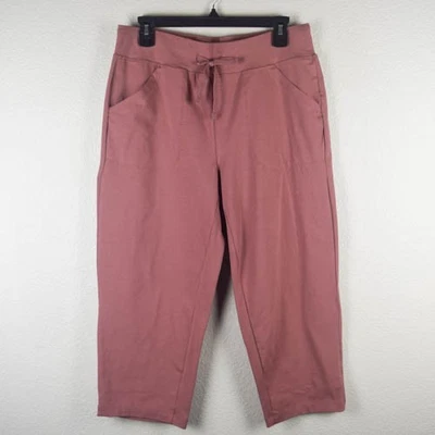 Athletic Works Women M 8-10 Pink Rose Capri Cropped Lounge Pants Pull On Stretch - Image 1 of 4