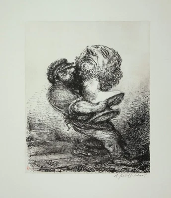 A. Paul Weber (1893-1980) Lithografie INS MAGAZIN 1971 - Bild 1 von 2