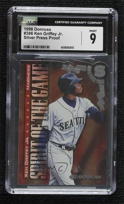 1998 Donruss Spirit of the Game Press Proof Silver Ken Griffey Jr CGC 9 Mint HOF - Image 1 of 2