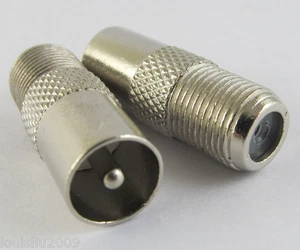 Adaptador conector coaxial macho 4 piezas F hembra a TV PAL - Imagen 1 de 3