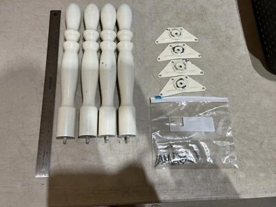 Juego de 4 patas de mesa de madera maciza de 15,25”, con soportes, tapas de tornillos. Foto 1 de 4