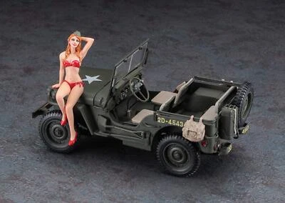 1/4 T. 4 X 4 Truck Mit Frau 1:24 Plastic Model Kit HASEGAWA - Immagine 1 di 4